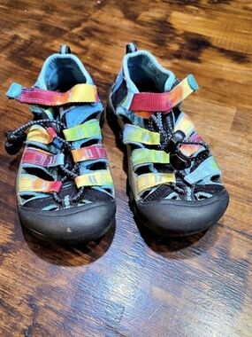 KEEN Kid's Newport H2 Sandals Water Shoes Black & Blue  US 12